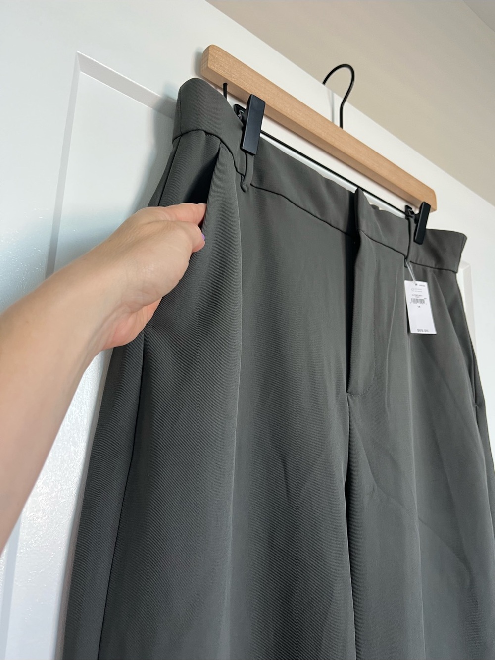 GAP Wide Leg Trouser Pants Grey Size 14 NWT High Rise - Picture 3 of 10